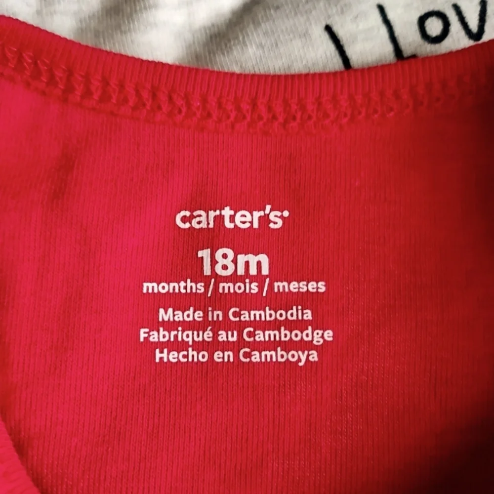 Carter's Onsie and Pull On Pants 2-Piece Hearts Hugs 18M